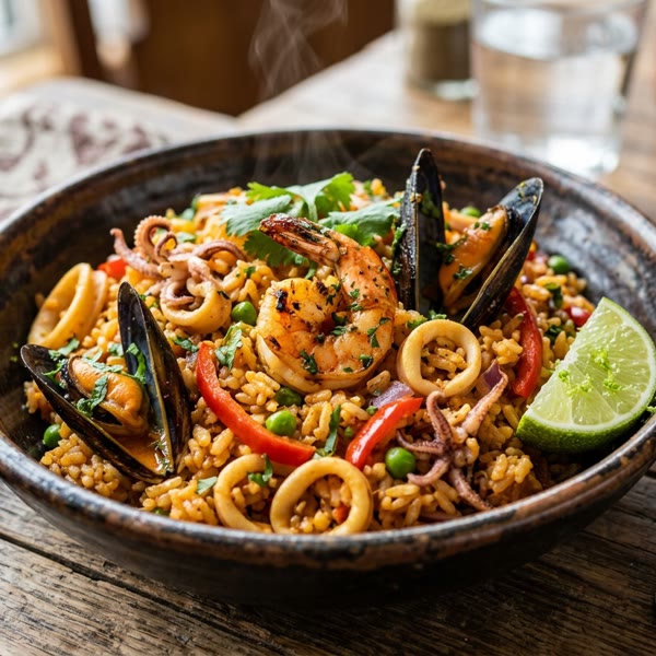Arroz con Mariscos al Pisco